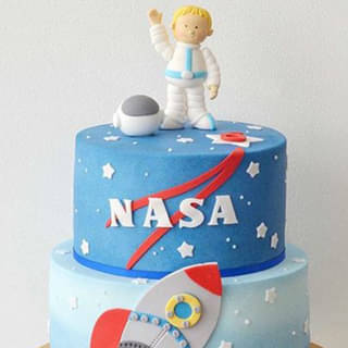 Zoomed View of  NASA Astronaut Fondant  Cake