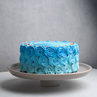Blue Sprinkles Frosted Cake