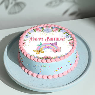Order Charming Butterfly Photo Cake Online 