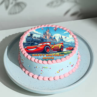 Order McQueen Car Birthday Photo Cake Online 