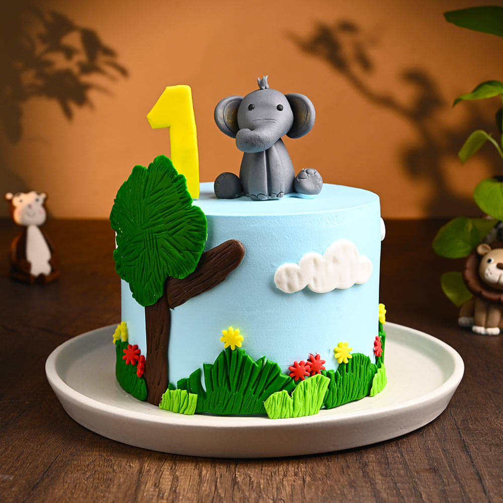 Elephant On Clouds Cake
