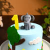 Zoomed View of Elephant On Clouds Cake