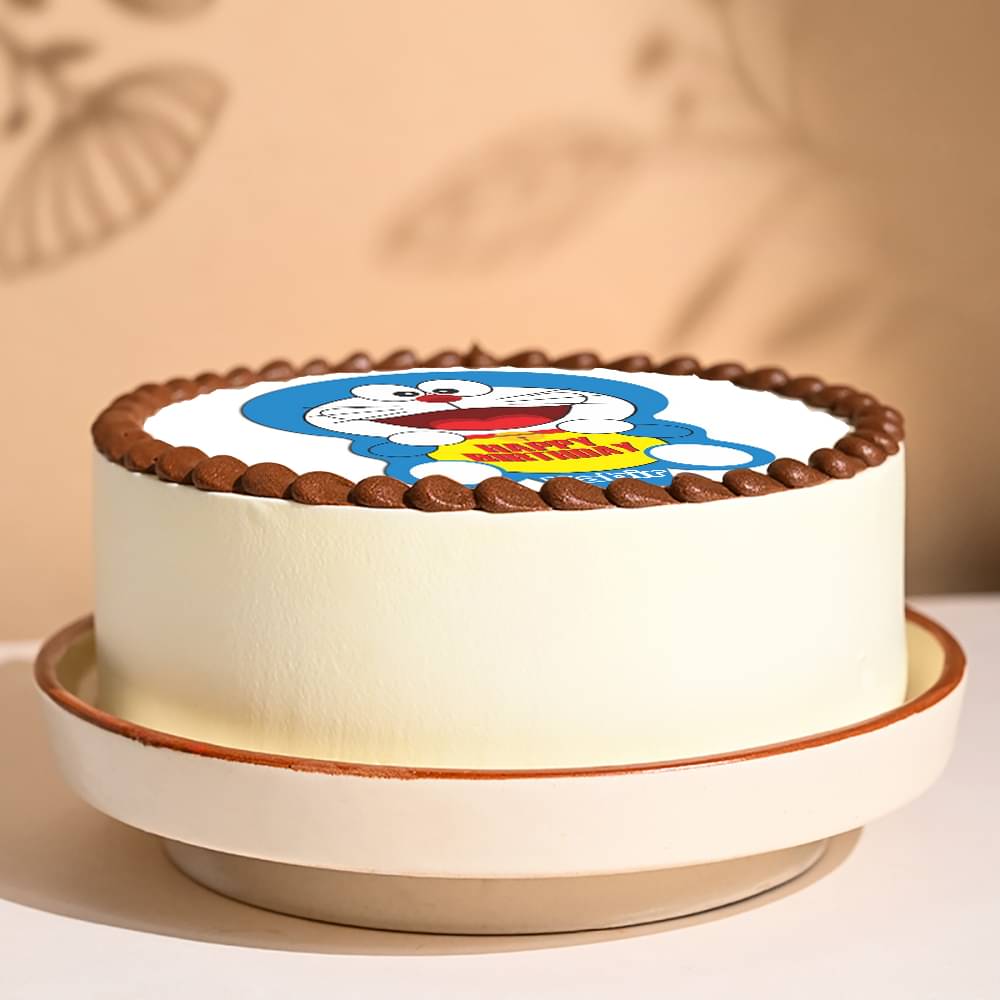 Side View of Doraemon Chocolate Cake