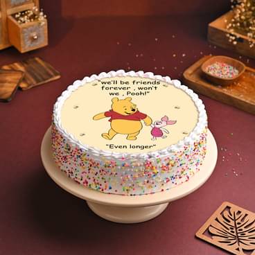 Pooh Friendship Day Photo Cake Cake Image