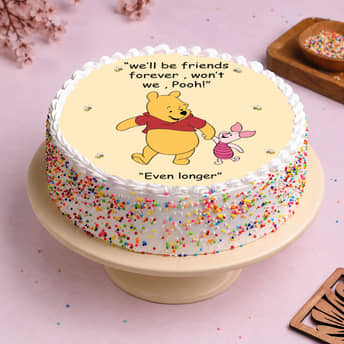 Pooh Friendship Day Photo Cake Pooh Friendship Day Photo Cake