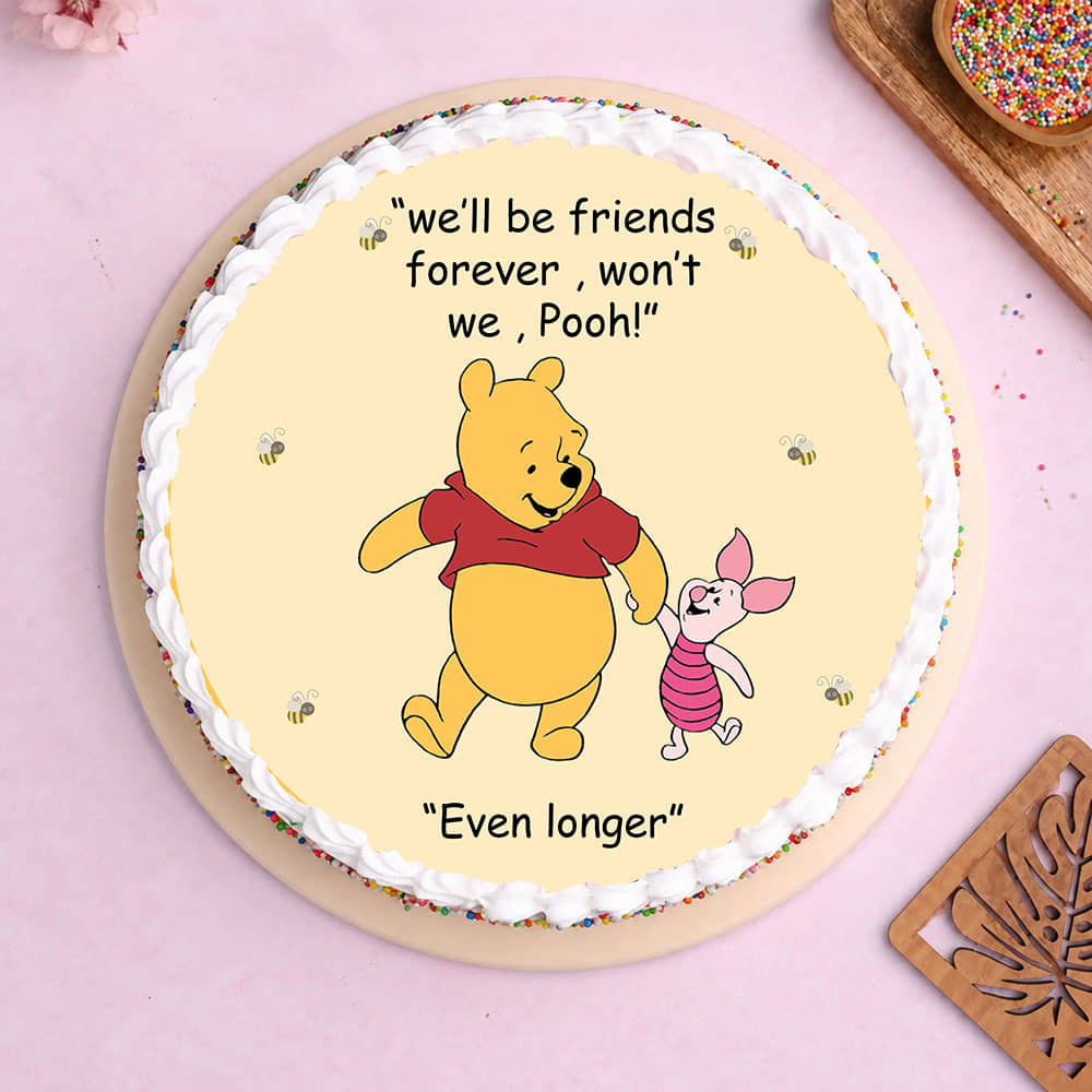Pooh Friendship Day Photo Cake