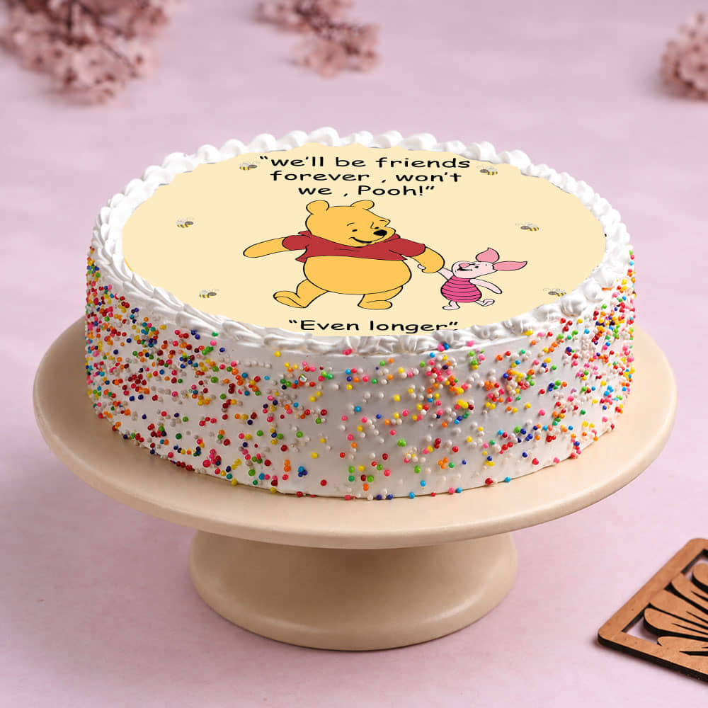 Pooh Friendship Day Photo Cake