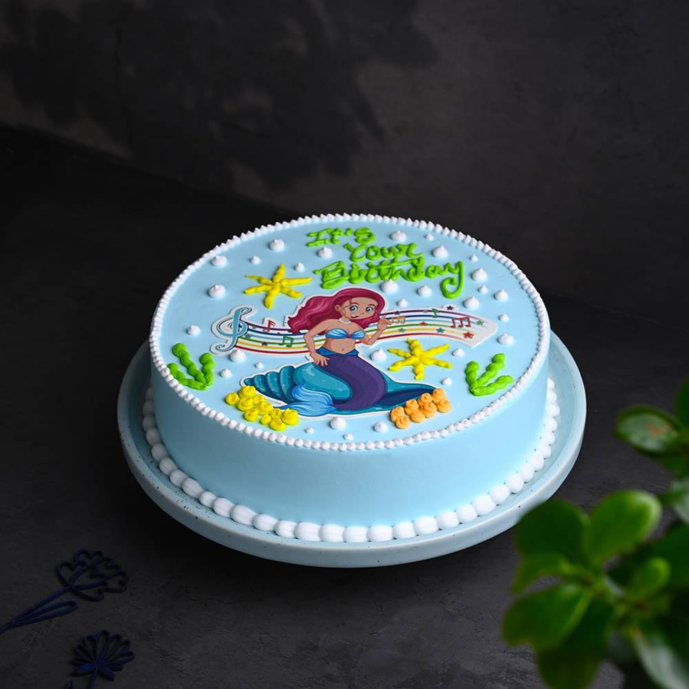 Mermaid Melody Birthday Cream Cake Cake Image