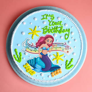 Top View of Mermaid Melody Birthday Cake