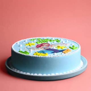 Front View of Mermaid Melody Birthday Cake