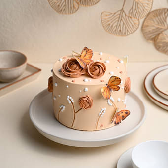 Rose N Butterfly Designer Cake Cake Image