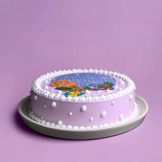 Front View of Vibrant Mermaid Theme Cake