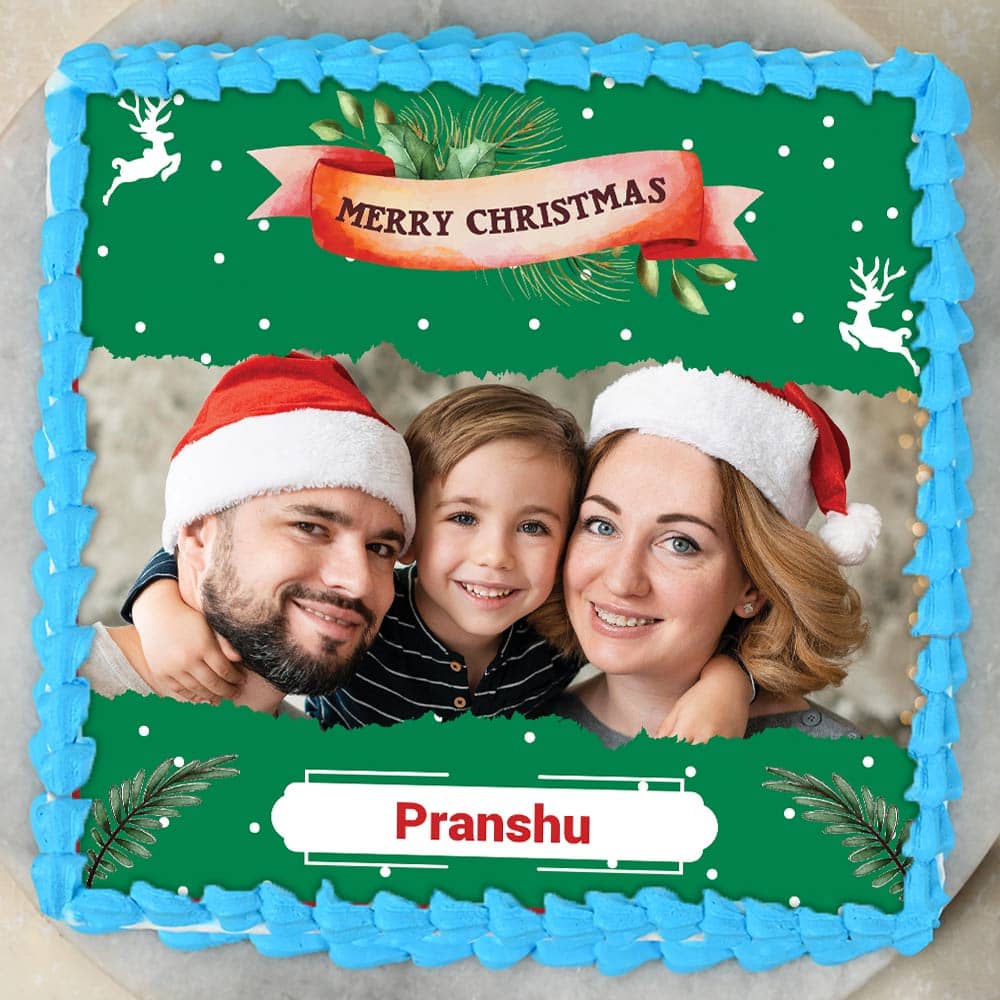 A Big Photo Cake For The Christmas Celebration.