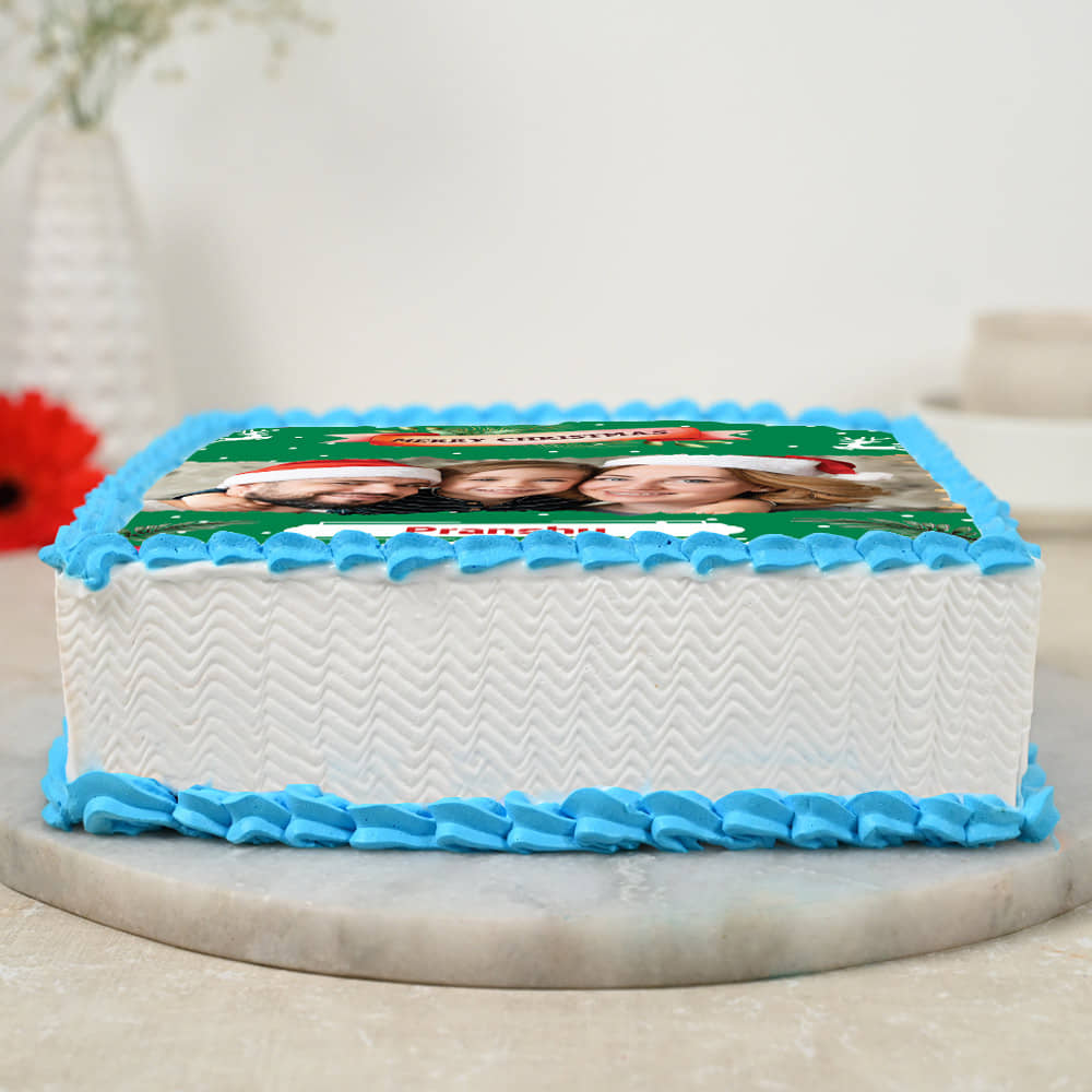 A Big Photo Cake For The Christmas Celebration.