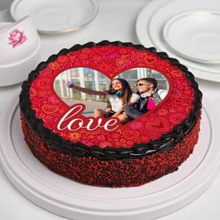 Valentine Special Chocolaty Photo Cake