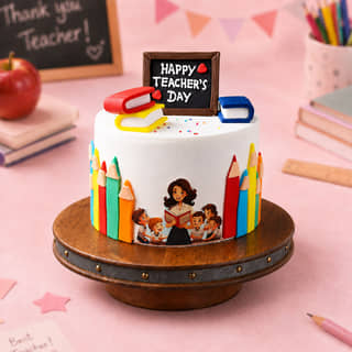 Cheerful Teachers Day Cake