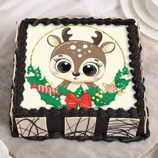 Adorable Christmas Reindeer Chocolate Cake