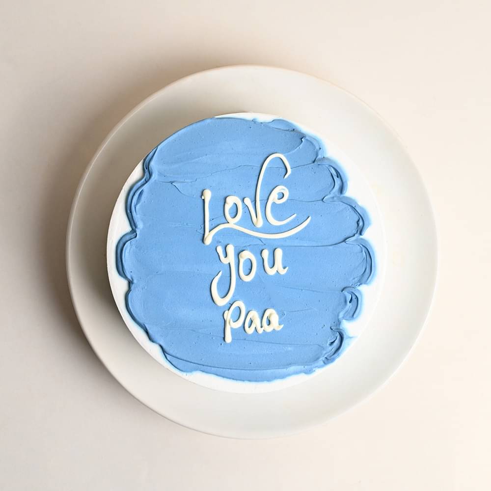 Adorable Pastel Vanilla Cake For Dad