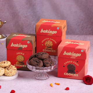 Jeera, Roasted Almond, and Choco Chip Cookie Boxes Jeera, Roasted Almond, and Choco Chip Cookie Boxes