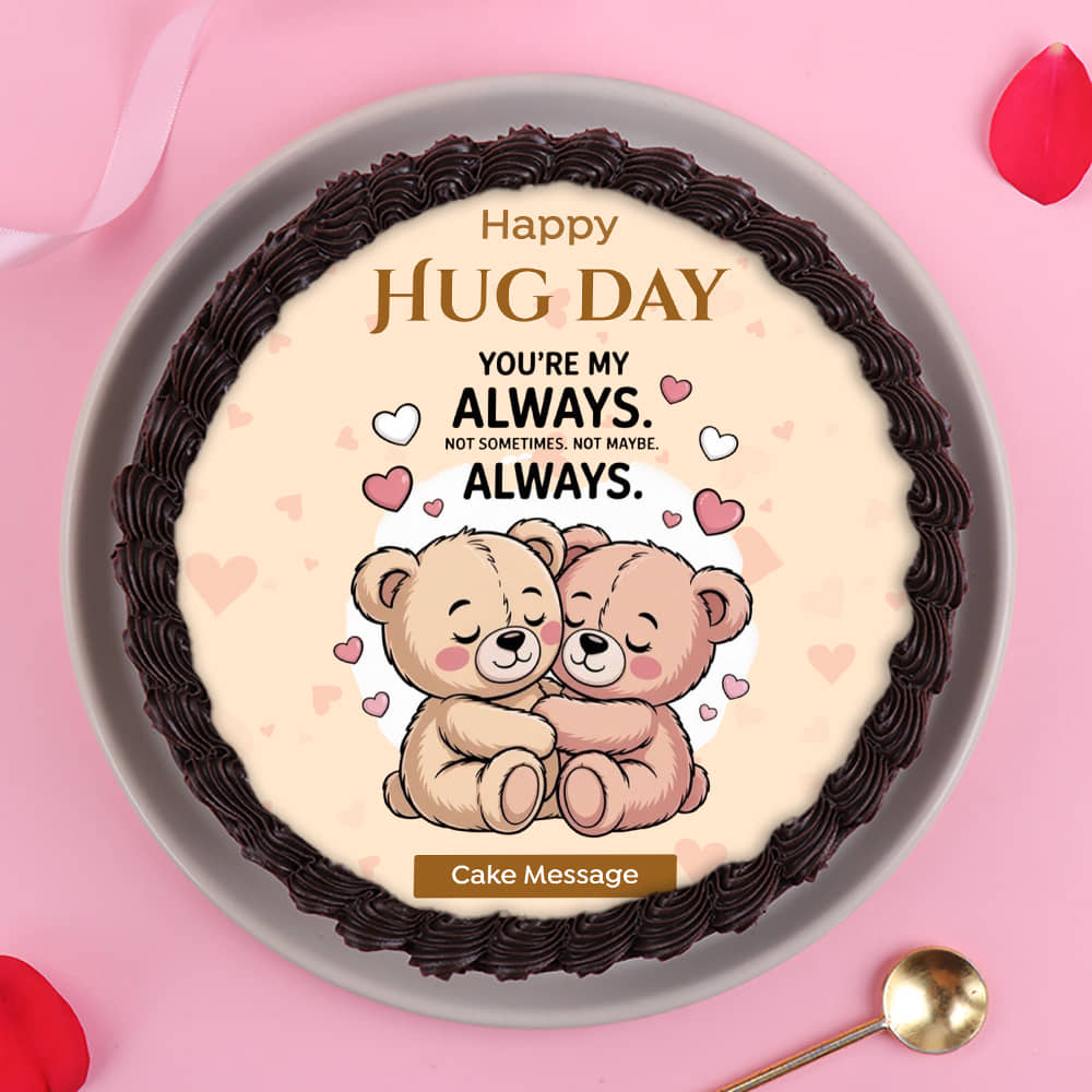 Top View of Always Mine Hug Day Cake