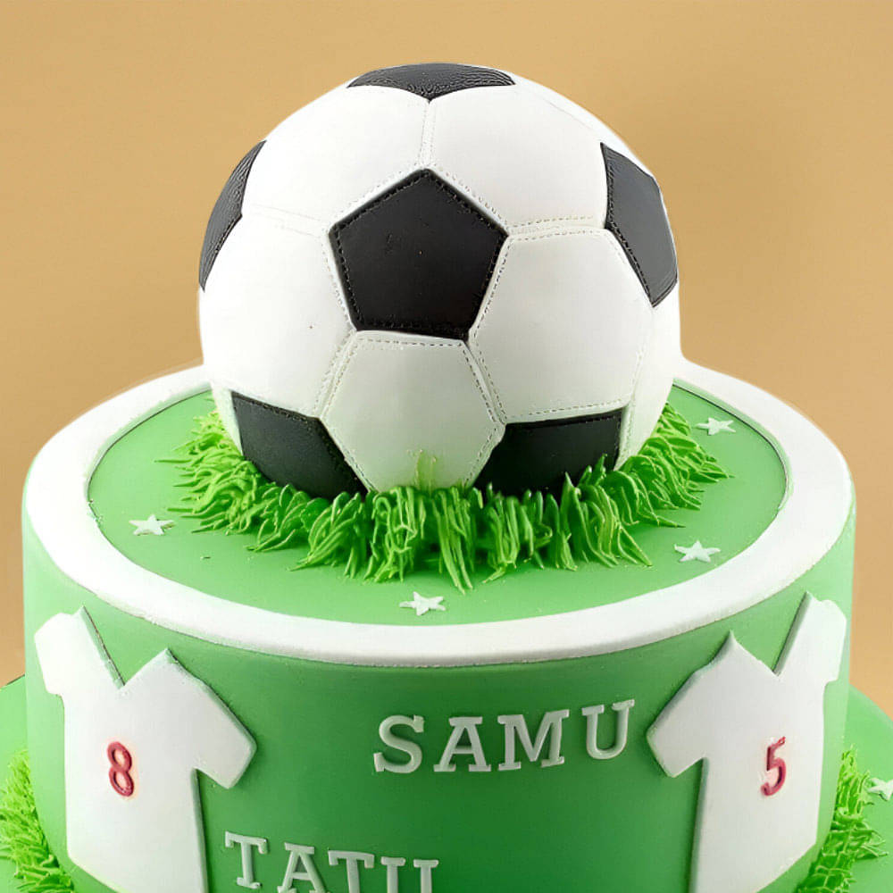 Zoomed View of Amazing Soccer Theme Cake