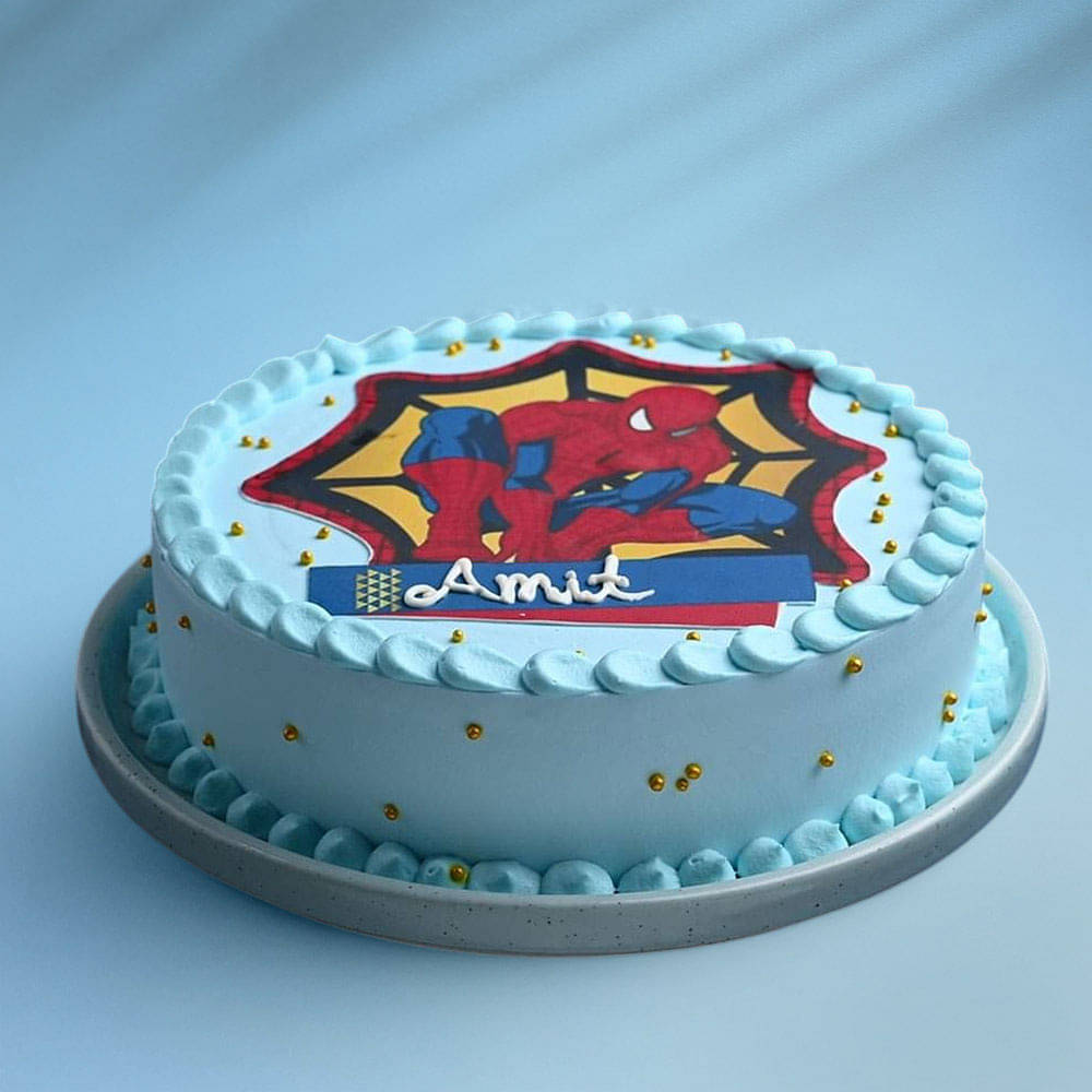 Side View of Amazing Spiderman Cake