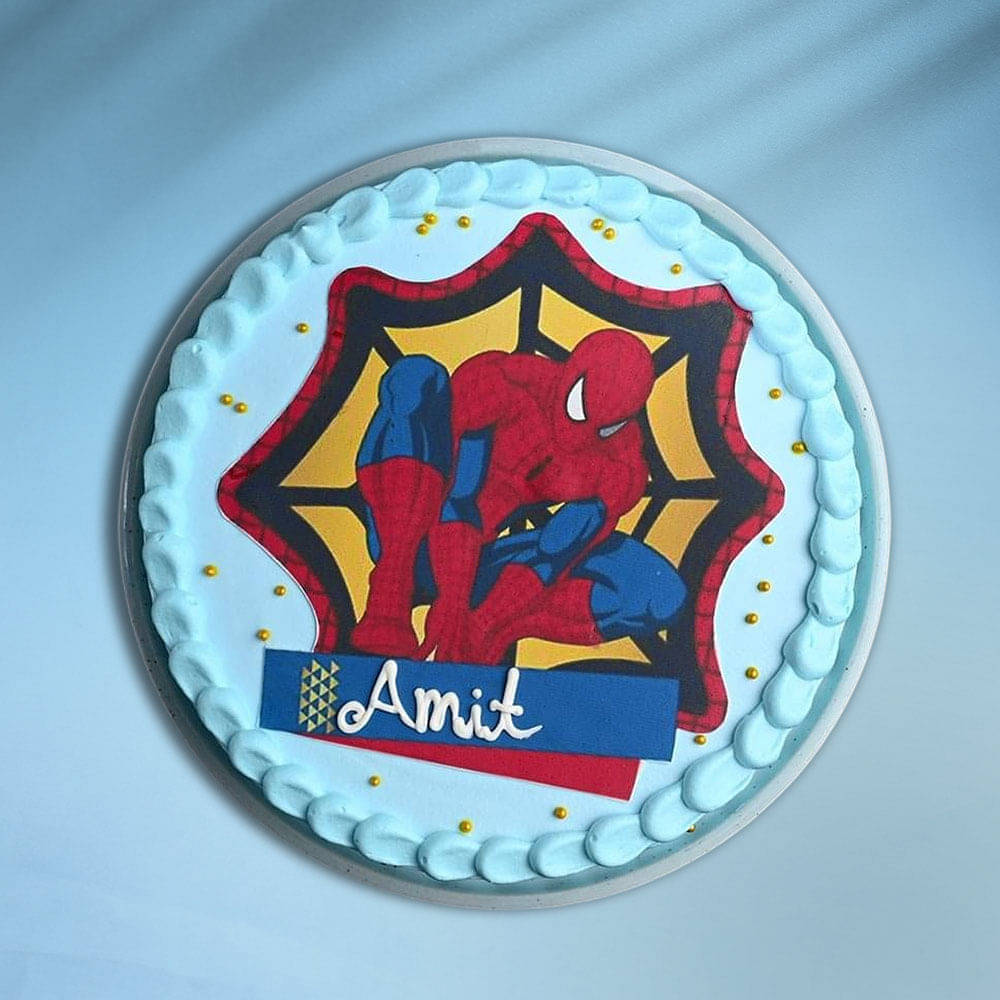 Top View of Amazing Spiderman Cake