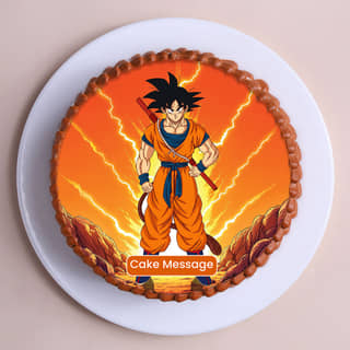 Top View of Anime Theme Goku Cake