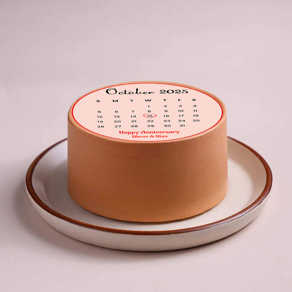 Front View of Anniversary Calendar Bento Cake