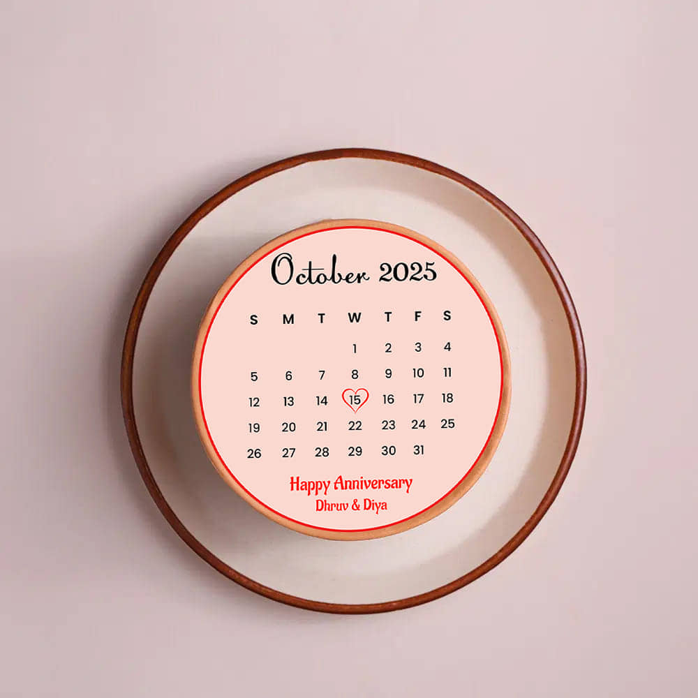 Side View of Anniversary Calendar Bento Cake