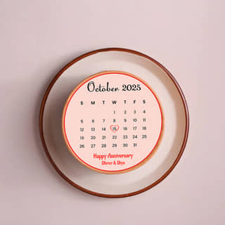 Side View of Anniversary Calendar Bento Cake Side View of Anniversary Calendar Bento Cake