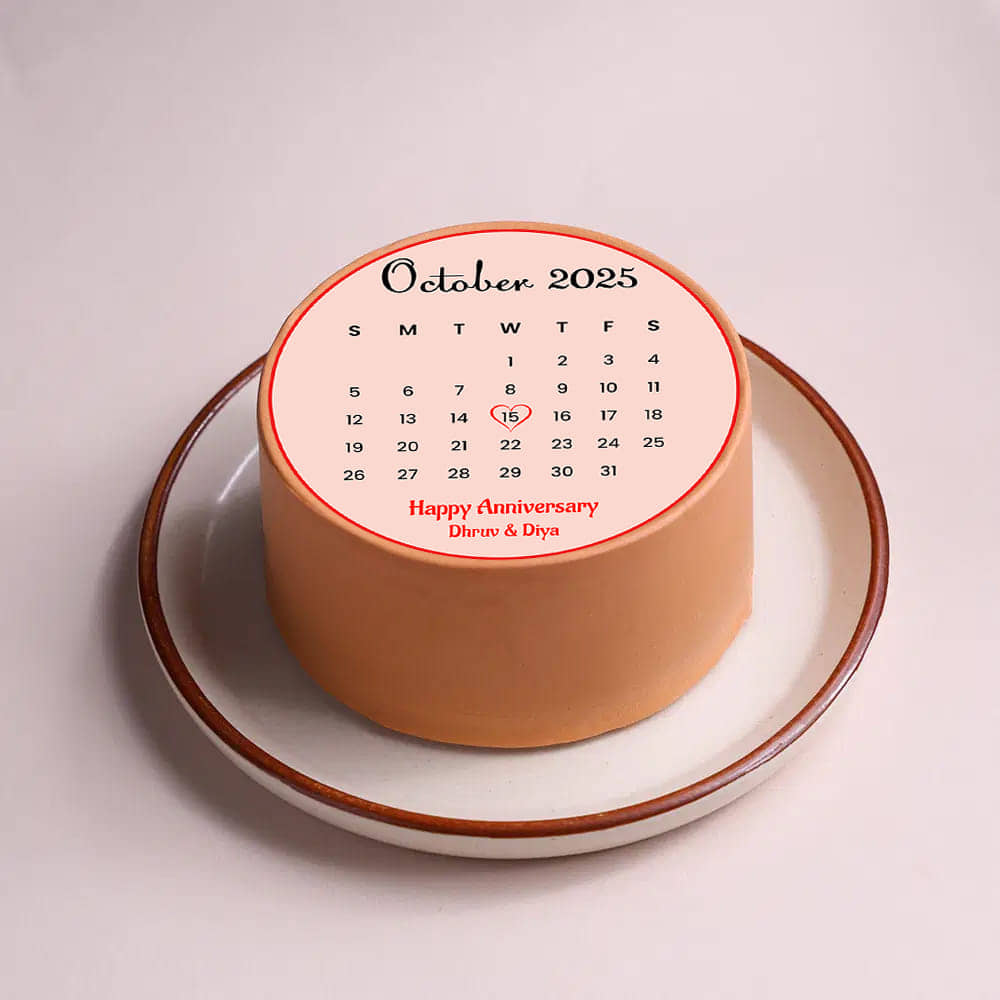 Top View of Anniversary Calendar Bento Cake