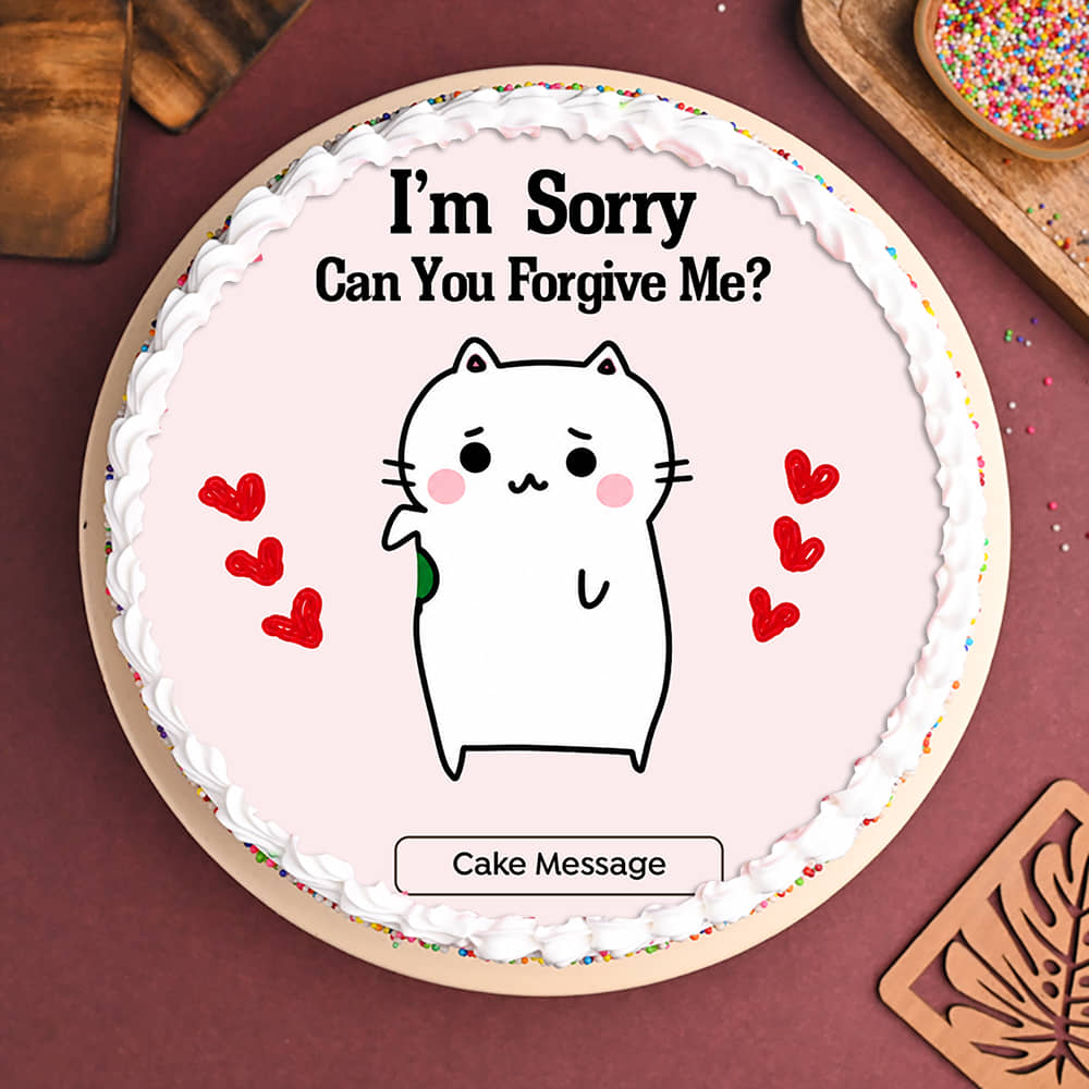 Apologising Cat Sorry Cake