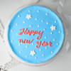 Front View Aqua Blue Colour New Year Cake