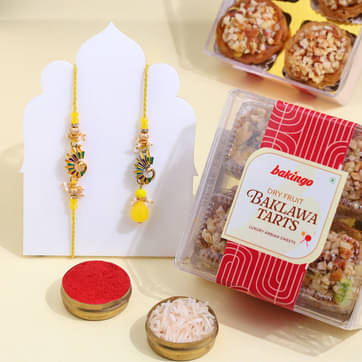 Baklawa Laddoos With Bhaiya Bhabhi Rakhi Set