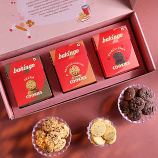 Zoomed-In View of Assorted Cookies Gift Hamper