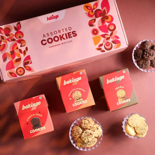 Side View of Assorted Cookies Gift Hamper