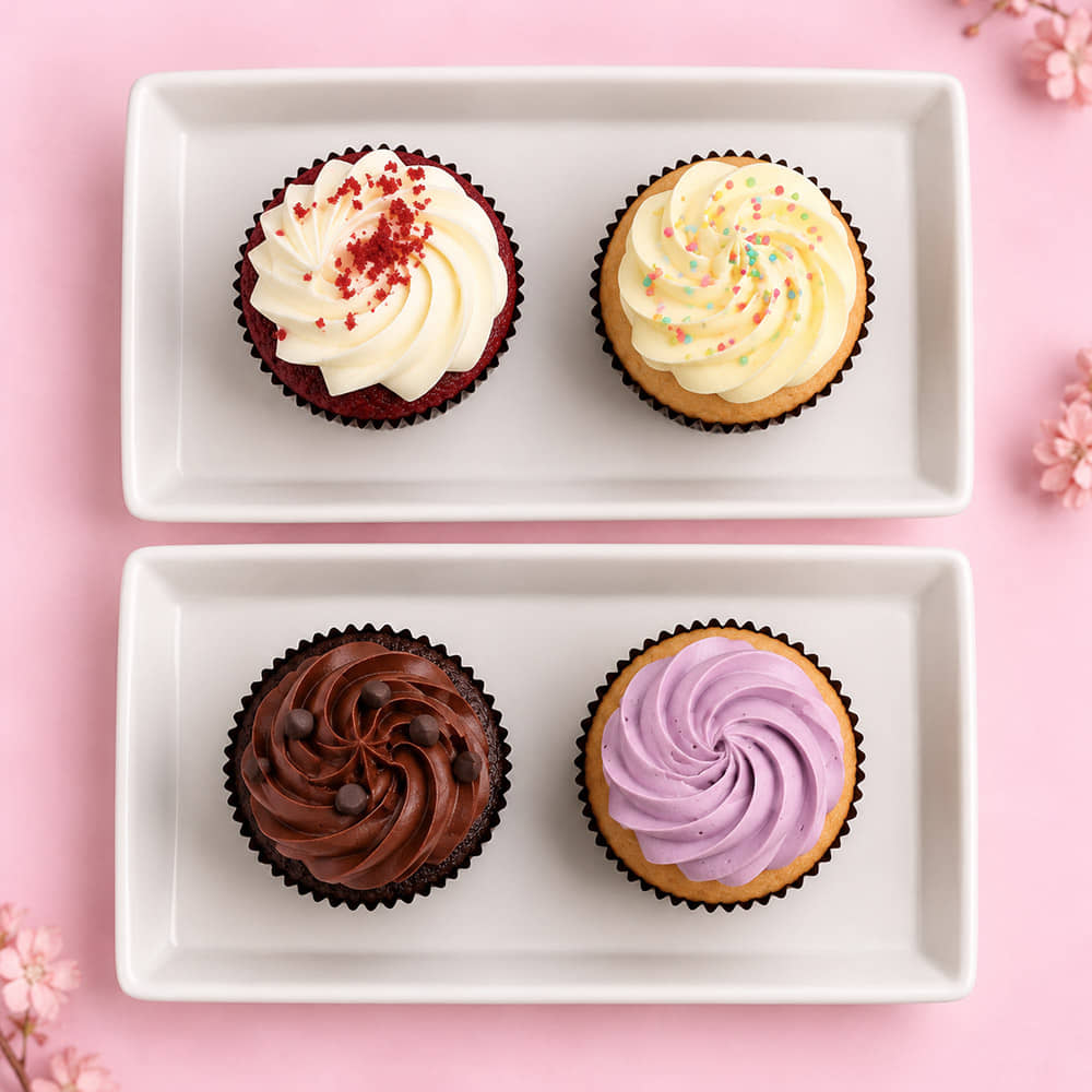 Assorted Cupcake Indulgence Box Top View of Assorted Cupcake Indulgence Box