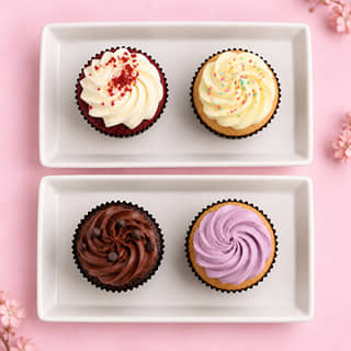 Top View of Assorted Cupcake Indulgence Box