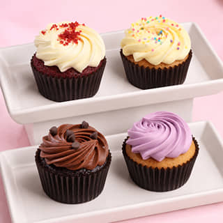 Zoomed View of Assorted Cupcake Indulgence Box