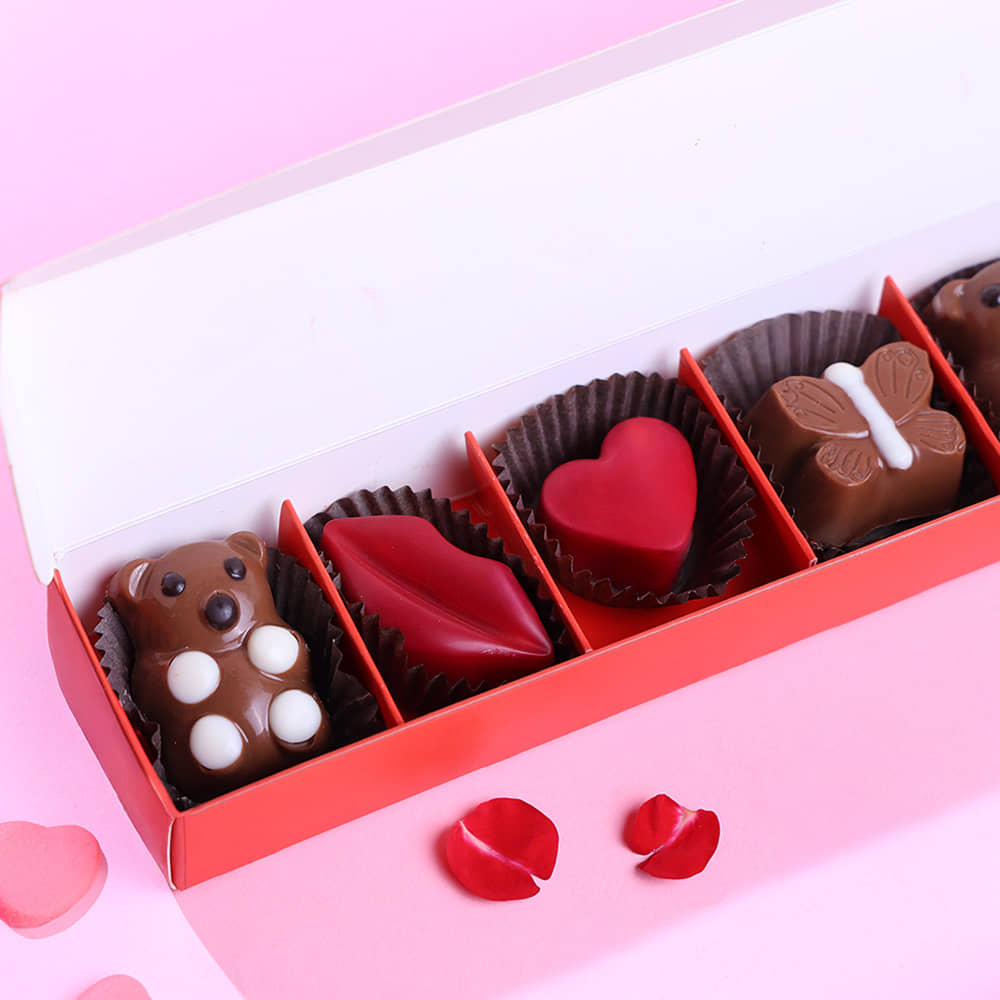 Top View of Assorted Valentines Chocolate Box