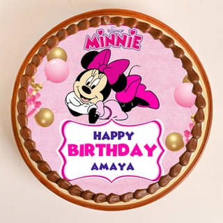 Top View of Adorable Minnie Poster Cake