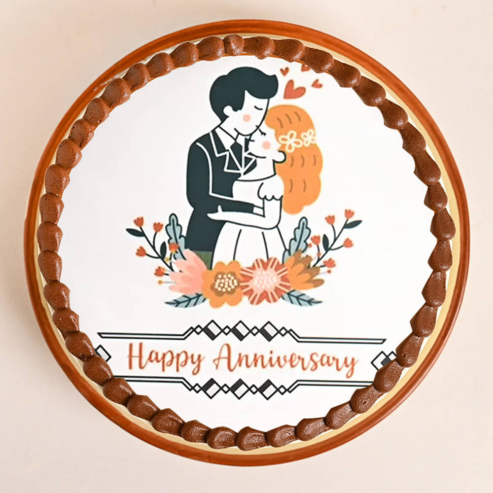 Couple Anniversary Photo Cake