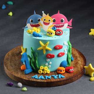 Baby Shark Cute Cream Cake