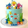 Zoomed View of Baby Shark Cute Cream Cake