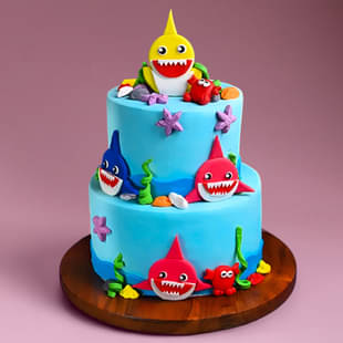 Baby Shark Marvel Fondant Cake