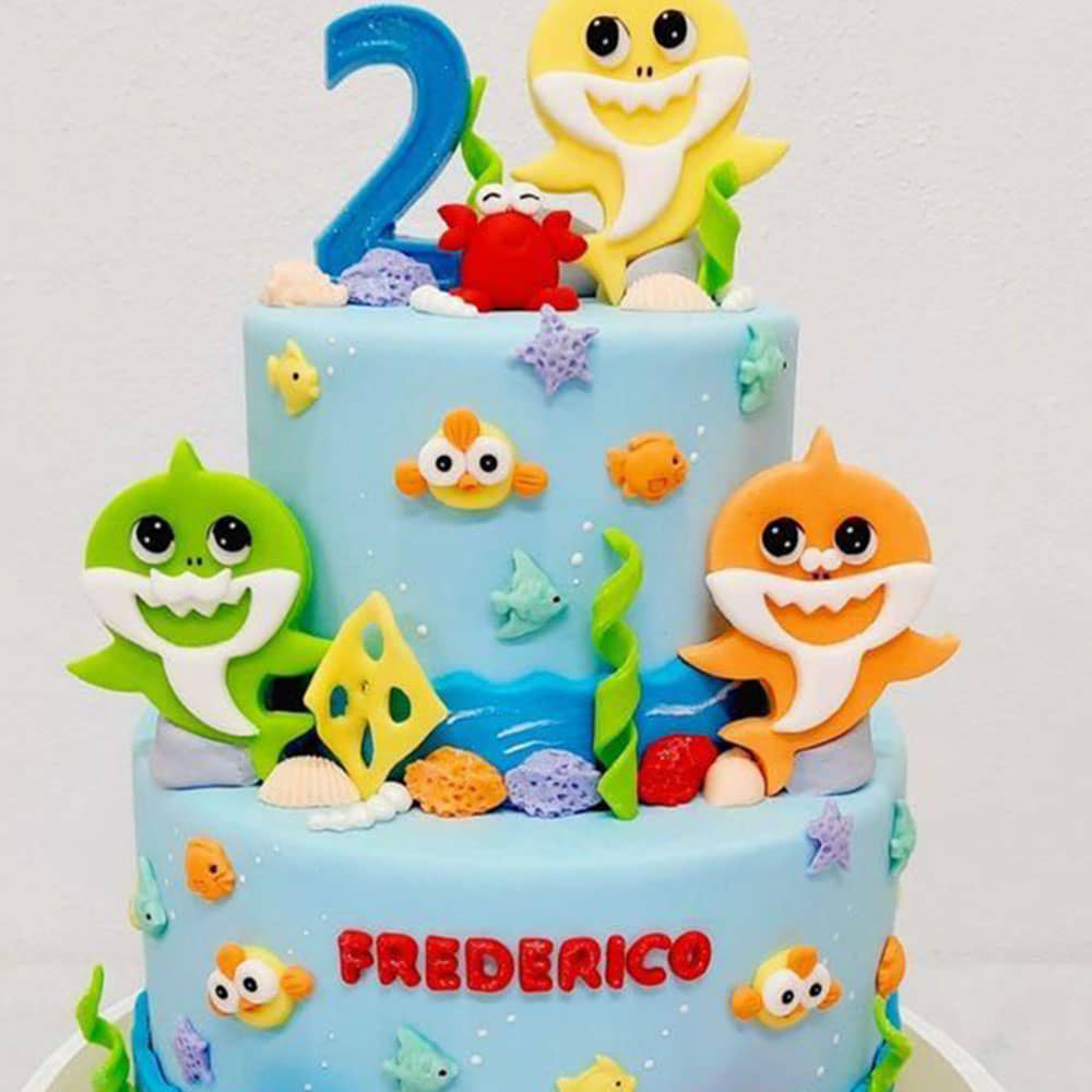 Baby Shark Marvel Cake Zoomed View of Baby Shark Marvel Cake