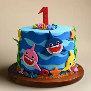 Baby Shark Theme Cake