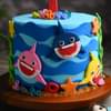 Zoomed View of Baby Shark Theme Cake