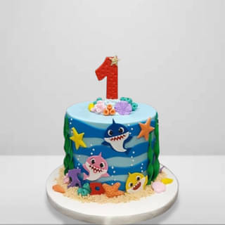 Baby Shark Theme Cake